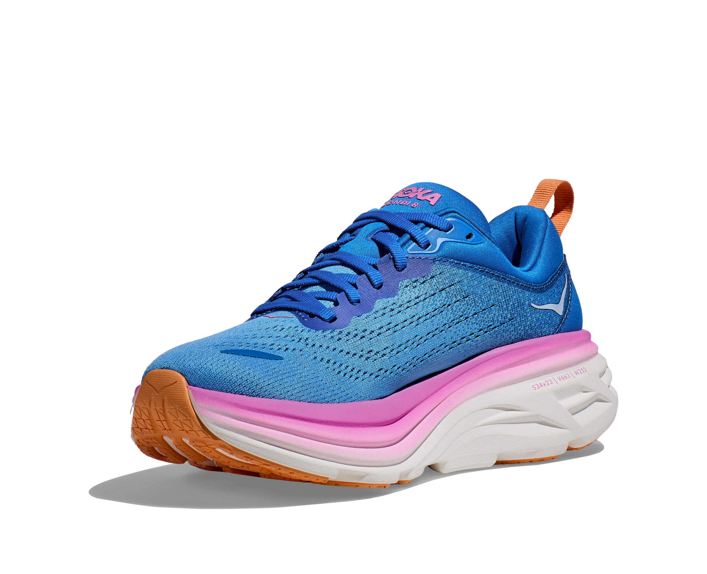 値引 Hoka WOMEN'S BONDI 8 BLUE/PINK スパイク・シューズ